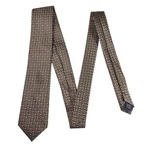 Ivy Crew Men’s Brown Gold Geometric Pattern Polyester Tie Classic Neckwear